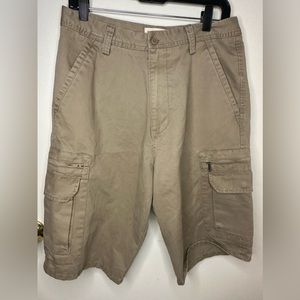 Dockers Premium SZ 34 Cargo Khaki Shorts Mid Rise Cotton‎ Beach Summer Outdoor
